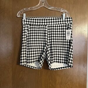 Torrid Black and White Gingham Bike Shorts